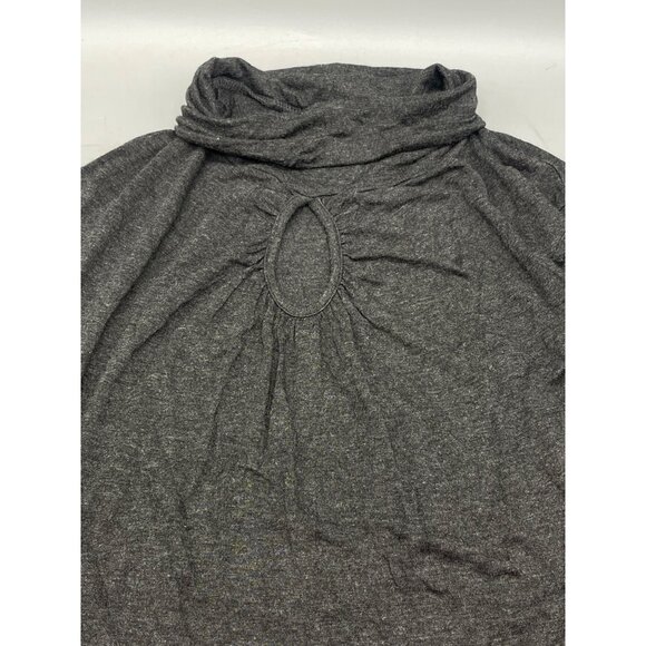 spense long sleeve turtle neck shirt gray viscose blend bust cut out medium READ - Picture 2 of 6